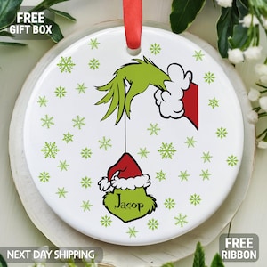 Custom Family Members Ornament, Custom Xmas Ornament, Christmas Ornament, Personalized Gift, Christmas Gift, Grinch Ornament, Funny Ornament