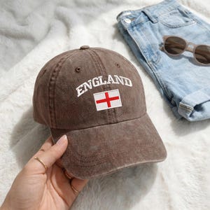England Embroidered Hat, World Cup 2026 Baseball Cap, UK Hat, England Soccer Fan Cap, England Embroidered Gift, Sport Lover image 2