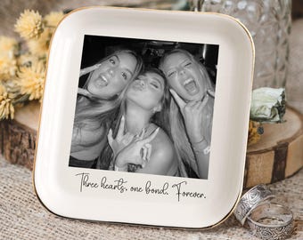 Custom Jewelry Dish for Best Friend, Gift for Friend, Custom Ring Dish, Custom Photo Trinket Tray, Gift for Bestie, Soul Sister Gifts