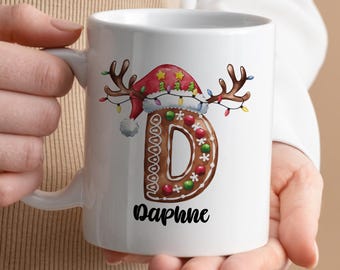 Custom Initial Name Mug, Customized Name Mug, Coffee Mug, Personalized Mug, Custom Gift, Christmas Gift, Holiday Gift, Holiday Mug, Mug Gift