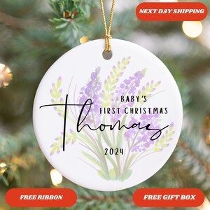 Baby&#39;s First Christmas Ornament, Baby Name Ornament, Custom Christmas Ornament, Baby&#39;s Keepsake Ornament, Baby Announcement, Xmas Decor
