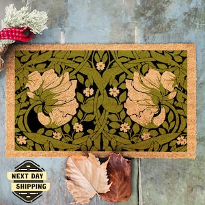 Greenery Doormat, Welcome Decor, Welcome Floral Welcome Mat, Houseplant Leaves Front Door Mat, Front Door Decor, Outdoor Mat, Flower Doormat