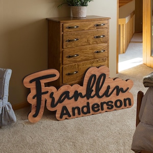 Personalized Wood Name Wall Art, Personalized Gift, Laser Cut Name, Wooden Name Cut Out, Large Family Name, Wedding Decor, Custom Wood Name