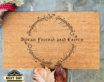 Lord Of The Rings Doormat, Speak Friend And Enter Doormat, LOTR, Housewarming Gift, Lord Of The Ring Gift, Home Gift, Front Door Decor