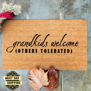 GrandKids Welcome Doormat, Doormat for Grandparent, Front Door Decor, Welcome Mat, Porch Decor, Housewarming Gift, New Home Gift, Home Decor