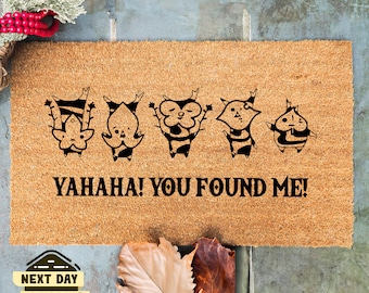 Yahaha You've Found Me Korok Seed Doormat, Legend Of Zelda Creature Mat, Zelda Lover Door Mat, Nintendo Game Gift, New Home Gift, Nerdy Gift