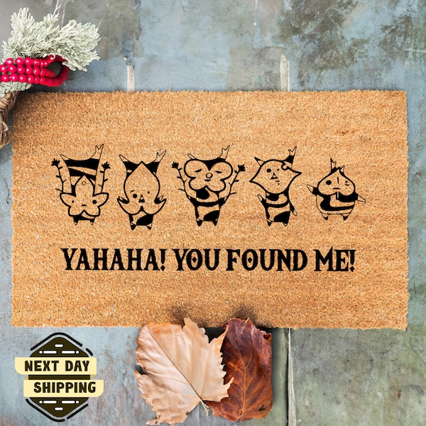 Yahaha You've Found Me Korok Seed Doormat, Legend Of Zelda Creature Mat, Zelda Lover Door Mat, Nintendo Game Gift, New Home Gift, Nerdy Gift