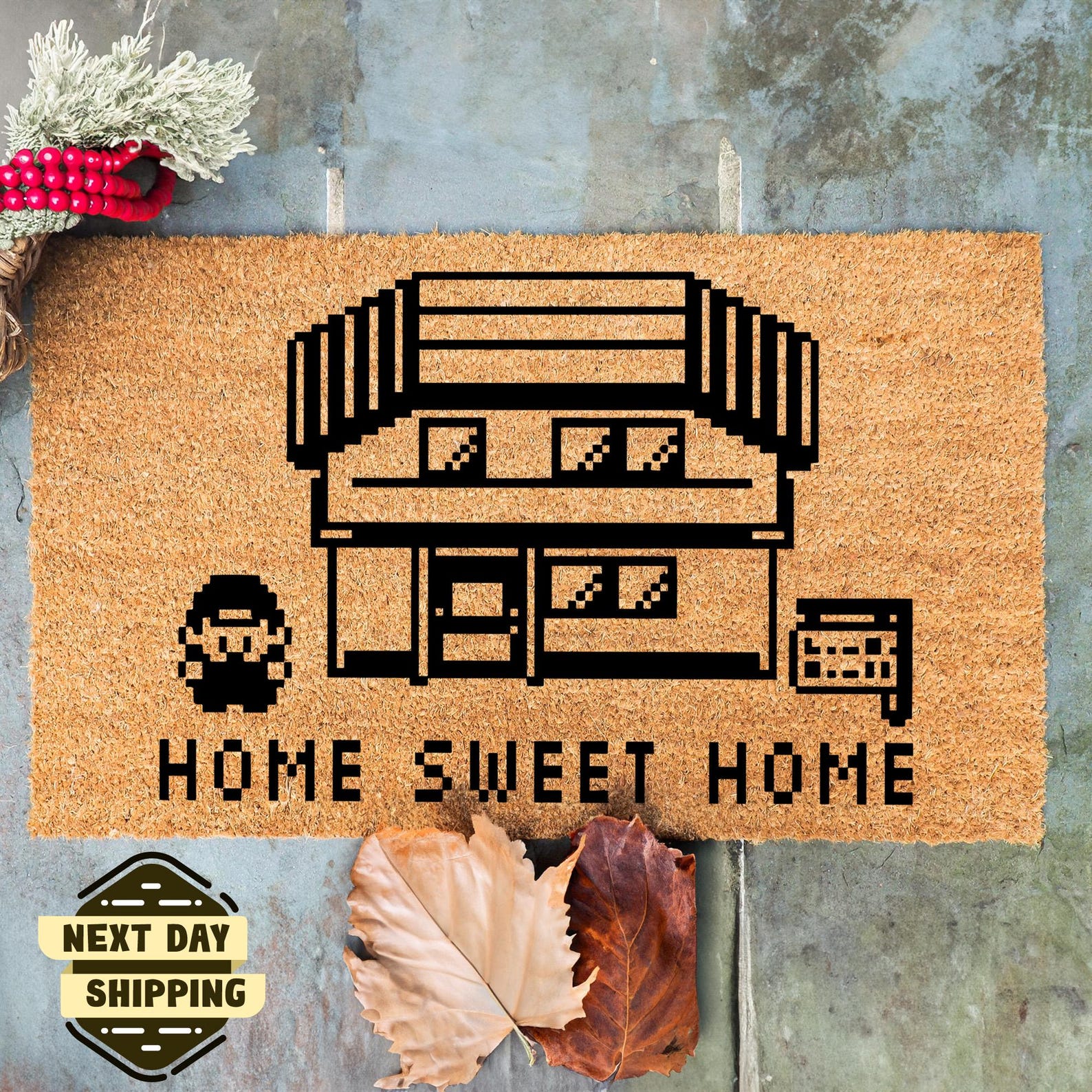 Home Sweet Home Doormat, Front Door Mat, Outdoor Decor, Welcome Mat, Coir Doormat, Home Decor, Housewarming Gift, Home Owner Gift, Doormat