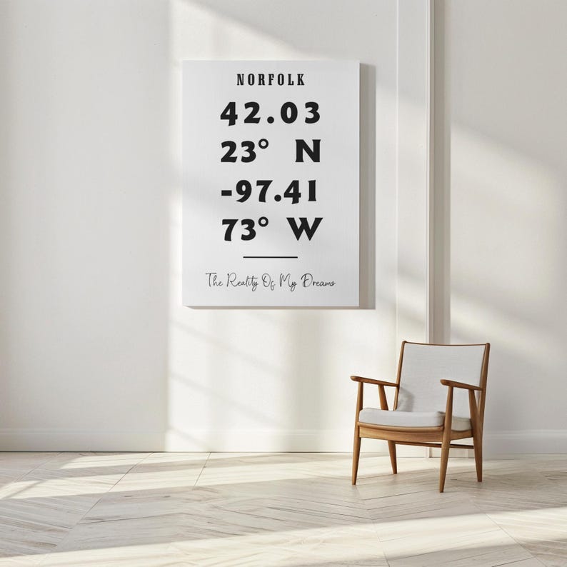 Custom Location Wall Art, Location Print, Wall Decor, Living Room Wall