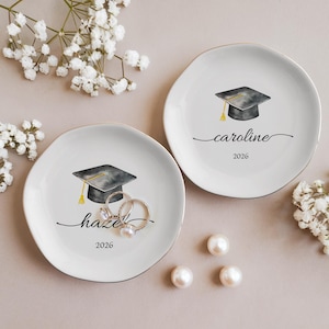 Personalized Graduation Trinket Dish, Birth Flower, Class of 2025 image 5