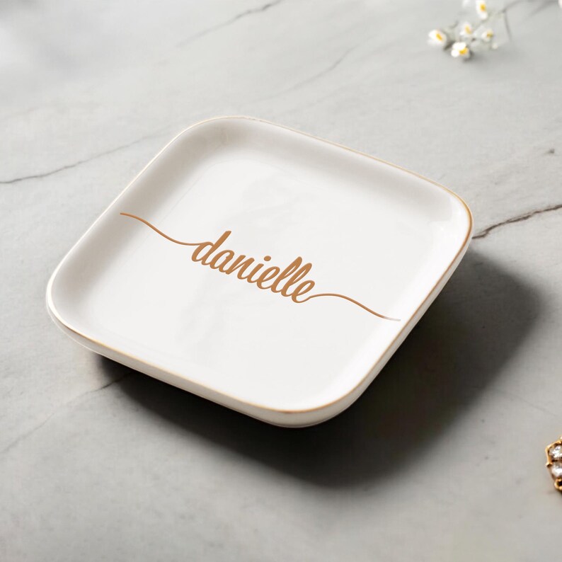 Personalized Jewelry Dish, Custom Jewelry Dish, Engagement Gift, Anniversary Gifts, Trinket Dish Gift, Name Ring Dish, Gift for Friends bild 4