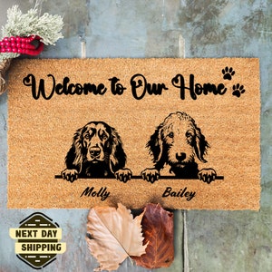 Personalized Dog Gift, Dog Welcome Mat, Unique Dog Gift, Housewarming Dog Gift, Custom Dog Breeds, Custom Name Doormat, New Home Gift