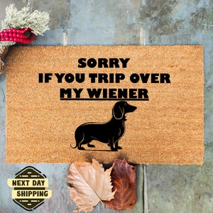 Wiener Doormat, Outdoor Mat, Dachshund Doormat, Funny Sausage Dog Doormat, Dog Lover Gift, Dog Welcome Mat, New Home Gift, Housewarming Gift