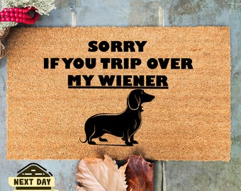Wiener Doormat, Outdoor Mat, Dachshund Doormat, Funny Sausage Dog Doormat, Dog Lover Gift, Dog Welcome Mat, New Home Gift, Housewarming Gift