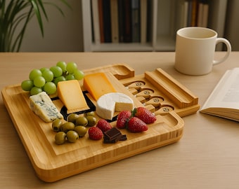 Custom Bamboo Charcuterie Board, Cheese Board Set, Custom Cutting Board, Anniversary Gift, New Home Gift, Bridal Shower Gift, Custom Gift