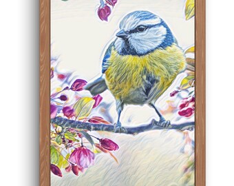 Birds, Digital Wall Art, Downloads, Printable, Multiple Sizes for Multiple Uses, Painting Style, Nature