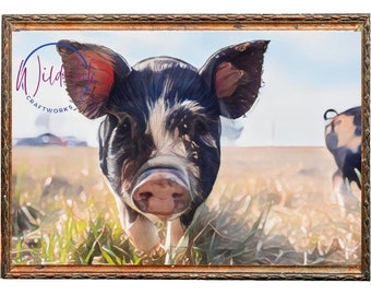 Pigs, Digital Wall Art, Downloads, Printable, Multiple Sizes for Multiple Uses, Watercolor Style, Animals, Farm, Nature, Home Decor