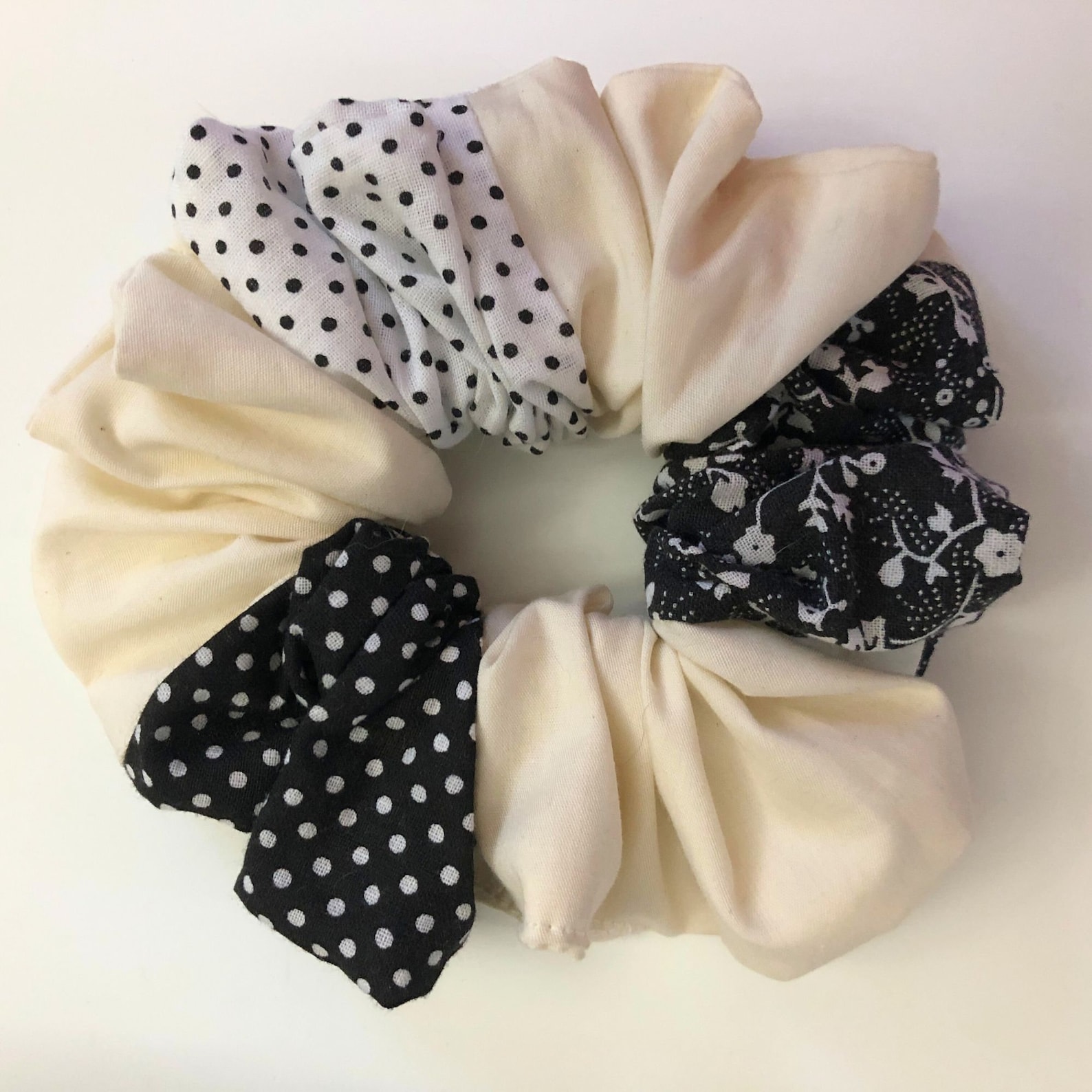 Hair Scrunchies, Scrap Fabric Scrunchies, 1970's Prairie Patterns ...