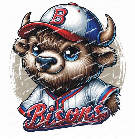 Buffalo Bisons Baseball Red White and Blue Printable Digital Image