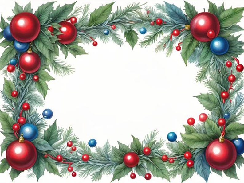 Winter Wreath Background Digital Images for Cardmaking or Prints (4 ...