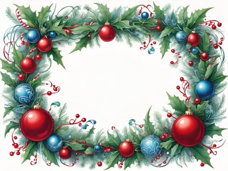 Winter Wreath Background Digital Images for Cardmaking or Prints (4 ...