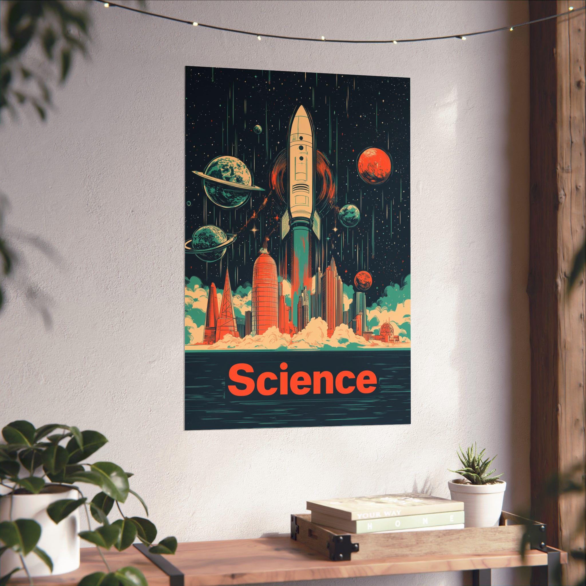 Retro Science Poster: Rocket Launch, Space Art Print - Etsy