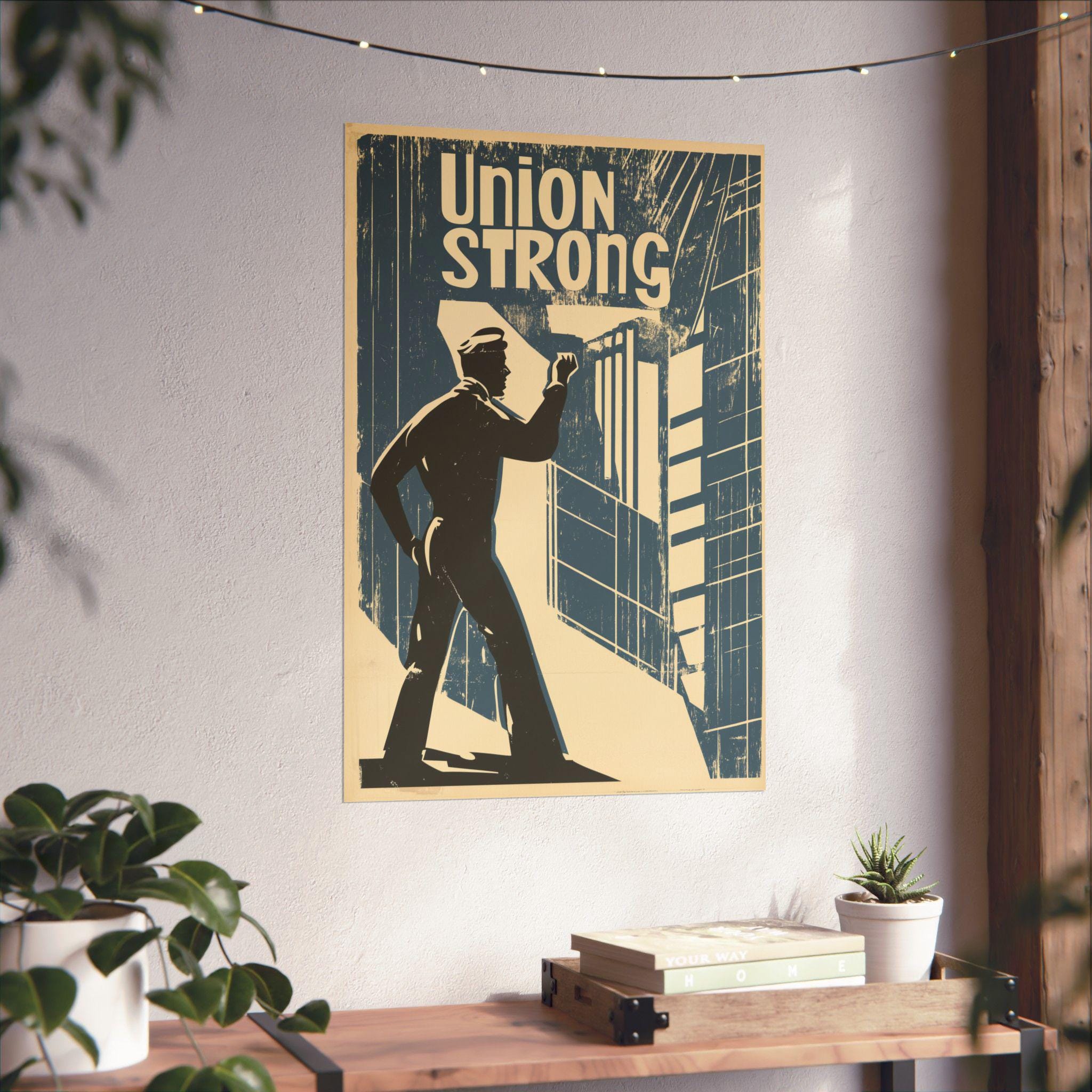 Union Strong Poster: Retro Labor Rights Art - Etsy