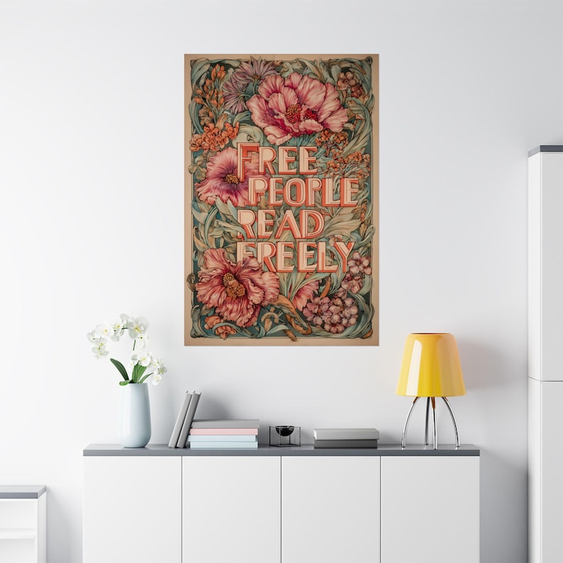 Art Nouveau Floral Print | Free People Read Freely Poster, Shabby Chic Print image 8