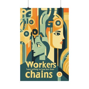 Workers&#39; Rights Poster: Abstract Labor Union Art