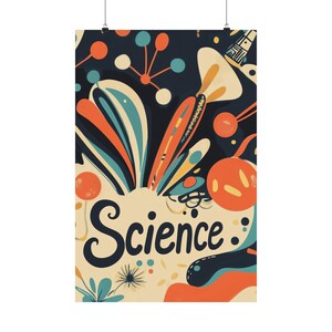 Póster de ciencia para pared que apoya la experiencia educativa y toda una vida de aprendizaje para la decoración del hogar, la oficina o el dormitorio