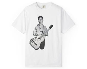 Woody Guthrie Anti-Fascist T-Shirt: Unisex Garment-Dyed Tee