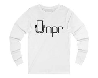 NPR Long Sleeve Tee Logo from 1971-1994 National Public Radio Shirt Unisex Casual Tee Protest Shirt Resist Dictators Public Radio Shirt