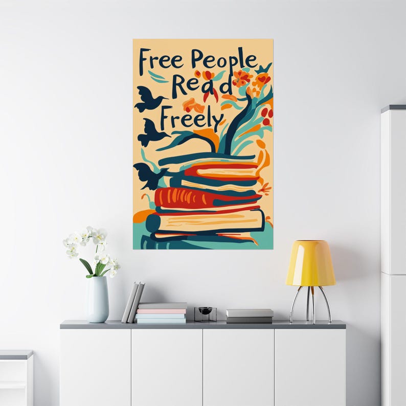 Free People Read Freely Poster: Banned Books Art, Literary Home Decor image 8