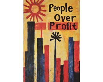 People Over Profit Poster: Economic Justice Statement Art