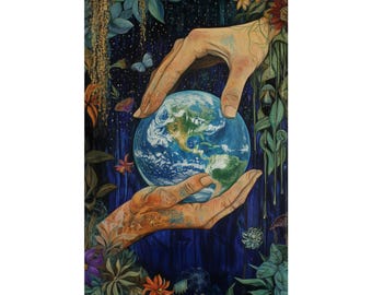 Save the Planet Poster Wall Art Earth is in Our Hands Wall Art for Home Office or Dorm Decor