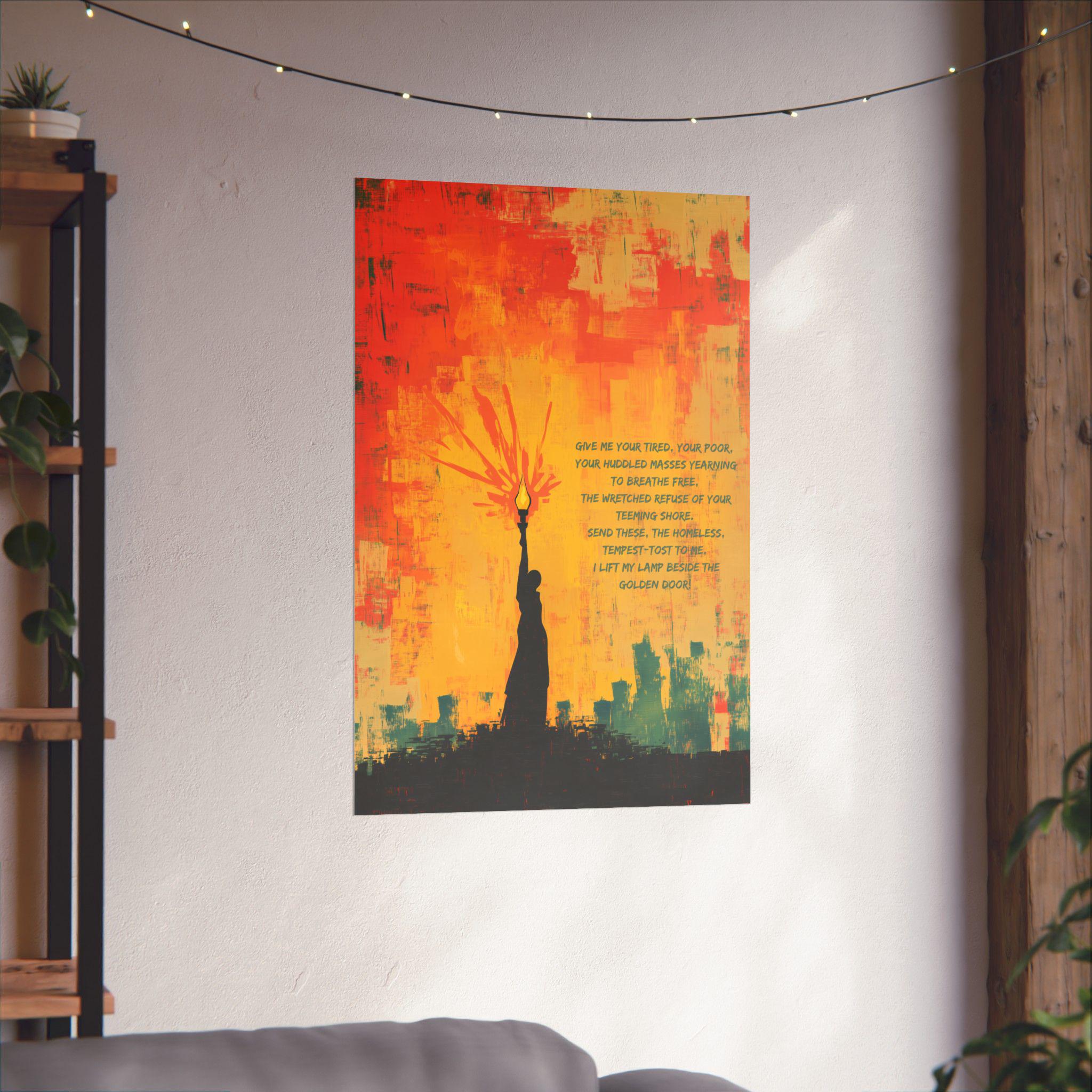 Statue of Liberty Poem Poster: Abstract Immigration Art Print - Etsy