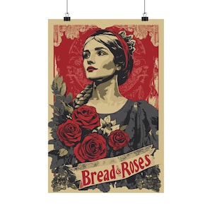 Póster de Pan y Rosas: Arte del Movimiento por el Sufragio Femenino