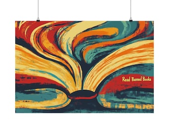 Póster «Lee libros prohibidos» / Arte mural impresionista abstracto «Libertad»