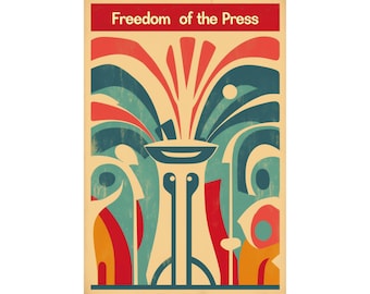 Freedom of the Press Poster: Vintage Style First Amendment Wall Art