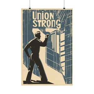 Union Strong Poster: Retro Labor Rights Art