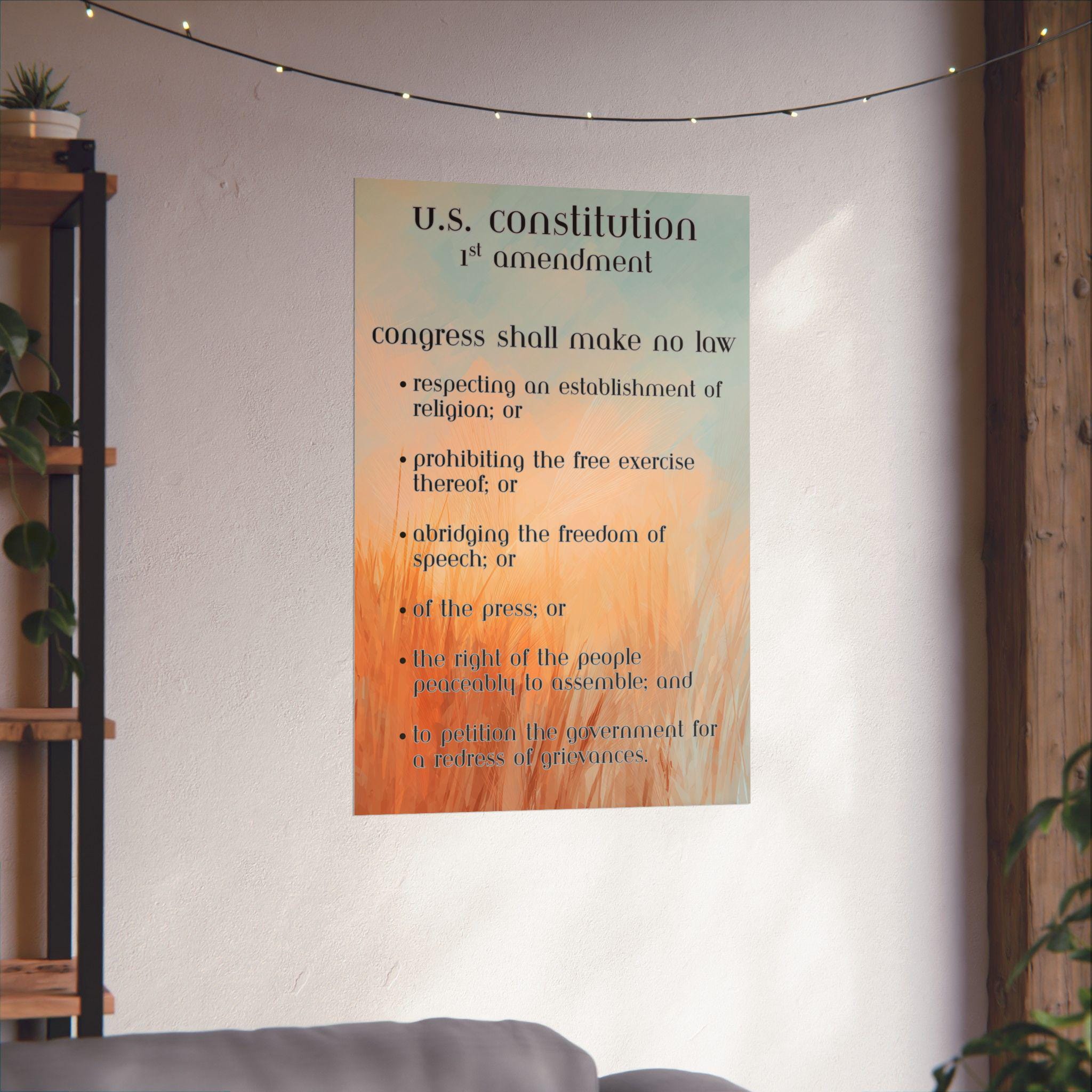 First Amendment Poster: Constitution & Bill of Rights Wall Art ...