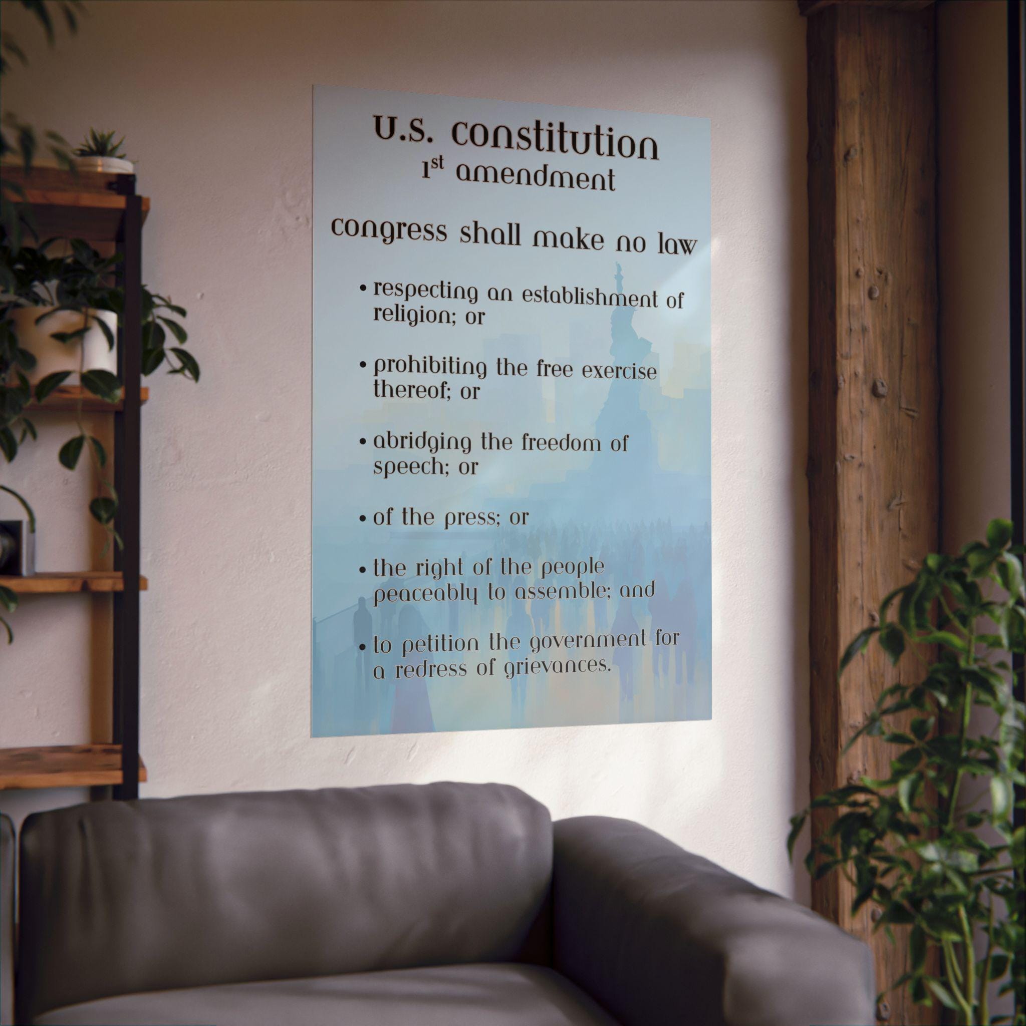 First Amendment Poster: Statue of Liberty, Bill of Rights Wall Art ...