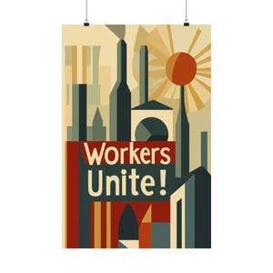 Workers Unite Poster: Vintage Labor Art Print