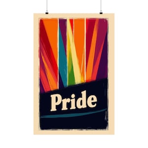 Pride Poster Wall Art Vibrant Retro Style Poster Supporting LGBTQ+ Equality