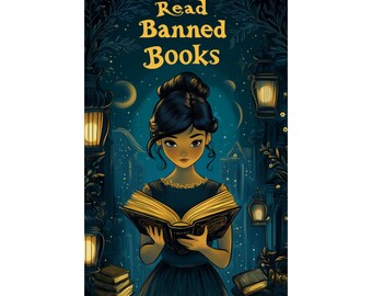 Read Banned Books Poster Wall Art Freedom of Thought Poster for Home Office or Dorm Decor