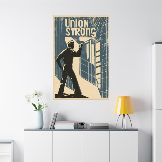 Union Strong Poster: Retro Labor Rights Art - Etsy