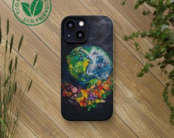 Gorgeous Earth Biodegradable Phone Case iPhone or Samsung Galaxy Phones Support the Environmentalist Eco-Friendsly Phone Case