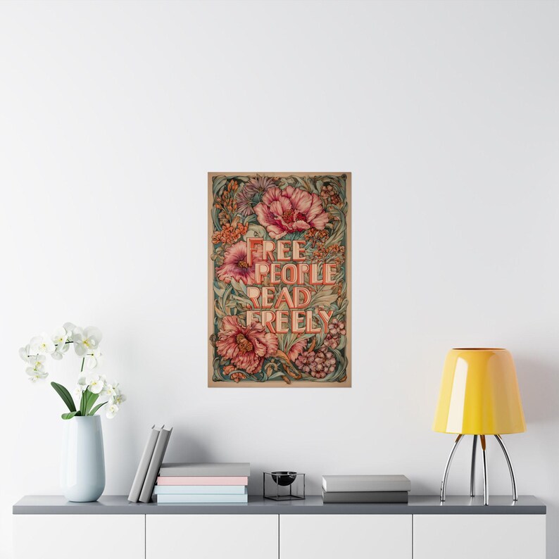 Art Nouveau Floral Print | Free People Read Freely Poster, Shabby Chic Print image 6