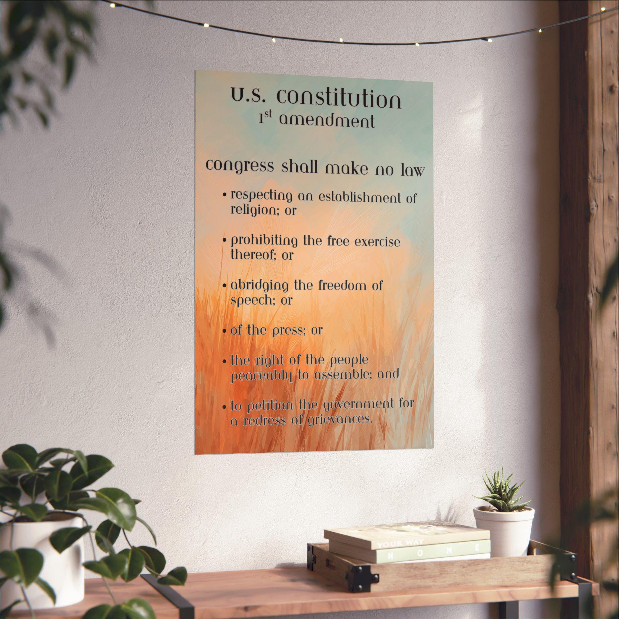 First Amendment Poster: Constitution & Bill of Rights Wall Art ...