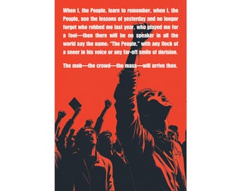Carl Sandburg Poem Poster: "I Am The People" Protest Art